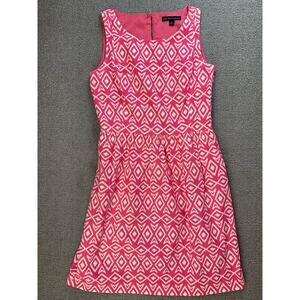 346 Brooks Brothers Mini Dress Sleeveless Pink White Geometric Print Size 4